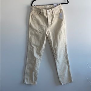PacSun Cream Corduroy Pants (mom jeans)